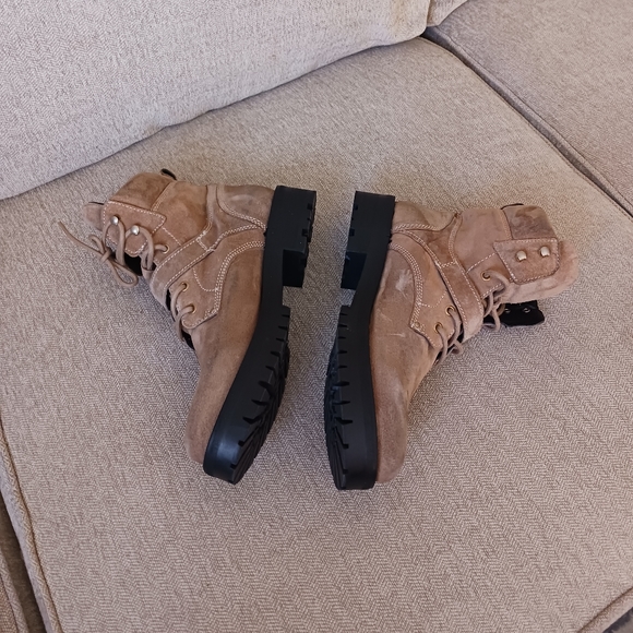 Allsaints Paulina suede leather combat boots - Picture 5 of 12